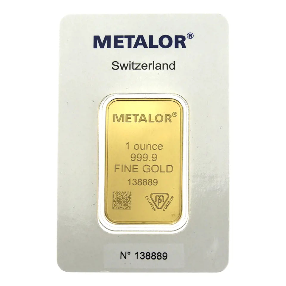 Metalor 1oz Stamped Gold Bar